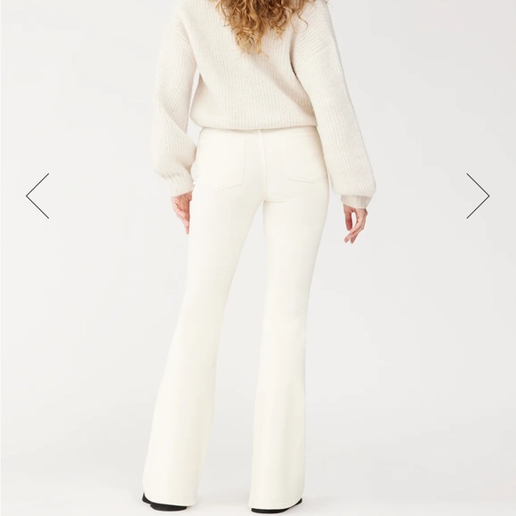 DL1961 Rachel Flare Ultra High Rise Instasculpt 35" - Eggshell Corduroy Size 23 - Picture 3 of 8